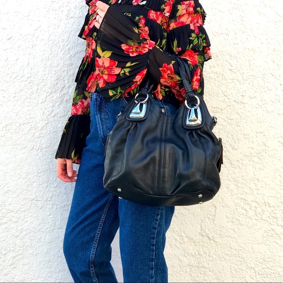 b. makowsky Handbags - B MAKOWSKY Black Leather Handbag